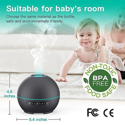 2 Pack Essential Oil Diffuser for Home,200ml Aroma 360 Diffuser & Humidifier with 4 Timers & 7 Colors Night Lights,20dB Silent Working for 10 Hours