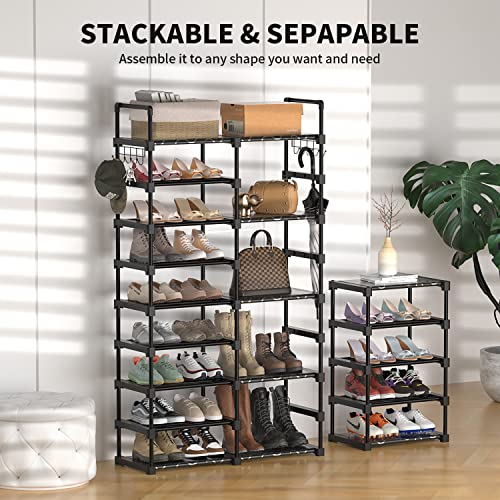 TIMEBAL 9 Tiers Shoe Rack Storage Organizer Shoe Shelf Organizer for Entryway Holds 50-55 Pairs Shoe and Boots, Stackable Shoe Cabinet Shoe Rack Organizer Large Shoe Shelf for Closet Bedroom Hallway
