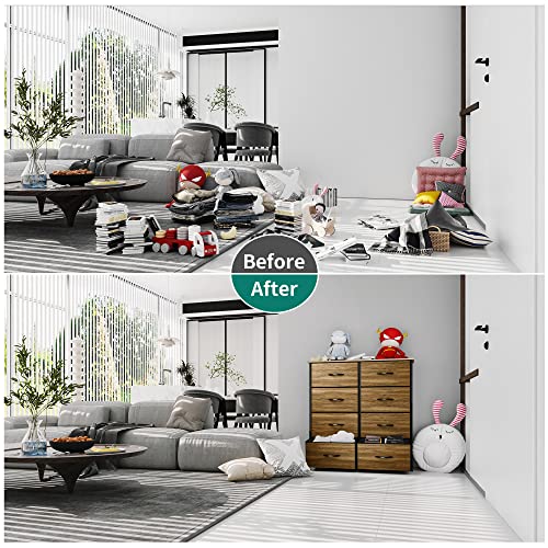 YITAHOME Dresser with 8 Drawers - Fabric Storage Tower, Organizer Unit for Bedroom, Living Room, Hallway, Closets - Sturdy Steel Frame, Wooden Top & Easy Pull Fabric Bins, Burlywood Grain
