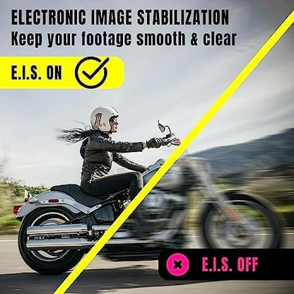 Exprotrek 4K Action Camera with Touch Screen, EIS Stabilization, 170 ° Ultra Wide Angle, 40 Meter Waterproof Underwater Camera, Remote Control Sports Camera with Helmet Accessory Set