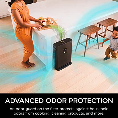 Shark HE402AMZ Air Purifier 4 True HEPA with Microban Protection Cleans up to 1000 Sq. Ft., Captures 99.98% of particles, allergens, smoke, odors to 0.1–0.2 microns, Advanced Odor Lock, 4 Fan, Grey