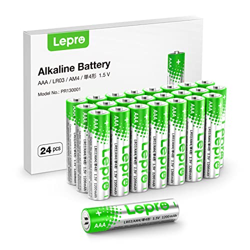 Lepro AAA Batteries 24 Pack, Triple A Batteries with Ultra Long-Lasting Power – High Performance, 1200mAh 1.5V Leak-Proof, Corrosion-Resistant Alkaline AAA Batteries, Ideal for Home & Office Devices