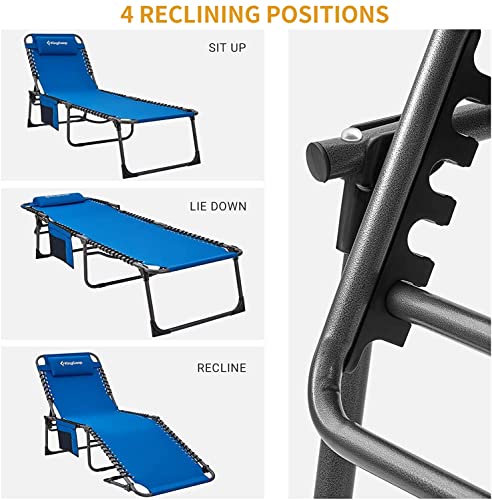 KingCamp Lounge Chair, 74.8''x23.2''x14.5, Blue