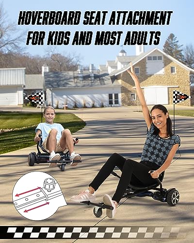 FLYTRAKS Hoverboard Go Kart, Hoverboard Attachments Compatible with 6.5"-10" Hoverboards Two Wheel Self Balancing Scooter for Kids (Not Including Hoverboard)