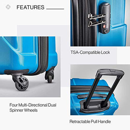 Samsonite Centric Hardside Expandable Luggage with Spinner Wheels, Caribbean Blue, 3-Piece Set (20/24/28)
