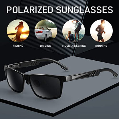 BIRCEN Mens Sunglasses Polarized UV Protection: Classic Shades for Men Driving Fishing with Al-Mg Metal Frame