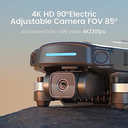 Holy Stone GPS Drone with 4K UHD Camera for Adults Beginner; HS360S 249g Foldable FPV RC Quadcopter with 10000 Feet Control Range, Brushless Motor, Follow Me, Smart Return Home, 5G Transmission