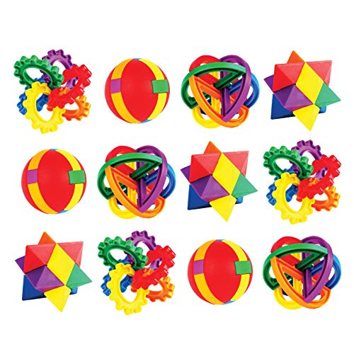 Neliblu Party Favors for Kids, 12 Pack (8.82 x 6.69 x 2.91) Fun Puzzle Balls - Goody Bag Fillers-Treasure Box Prizes for Classroom,Fidget Brain Teaser Puzzles Clear Instructional Videos Included