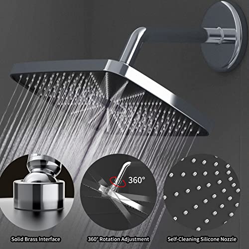 Shower Head,12 Inch Rain Shower Head High Pressure,Rainfall Detachable Waterfall Showerhead,Rain Setting Pressure Boosting High Flow Large Shower Head,Big Square Bathroom Ceiling Shower Head