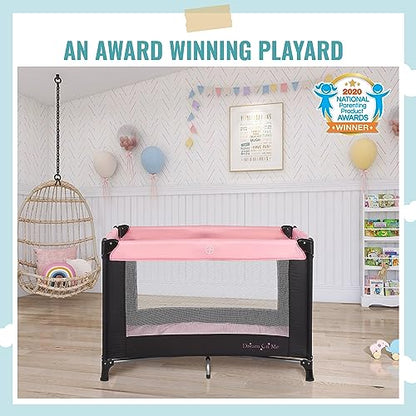 Dream On Me Nest Portable Play Yard with Carry Bag and Shoulder Strap, Pink