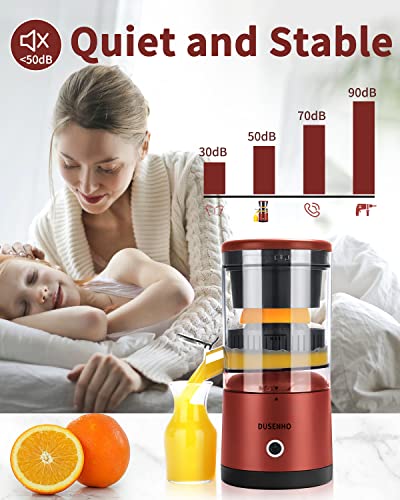 Citrus Juicer Machines Rechargeable - Portable Juicer with USB and Cleaning Brush for Orange, Lemon, Grapefruit