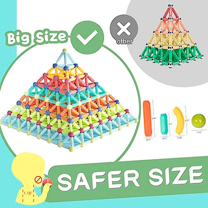 Boys Girls Toys Age 4-5,Little Boy Girl Toys Magnetic Blocks Sticks Tiles Construction Building, Learning Education Stem Preschool Toddler Kids Toys for 3+ Year Old, Montessori Toys for Toddlers Gifts
