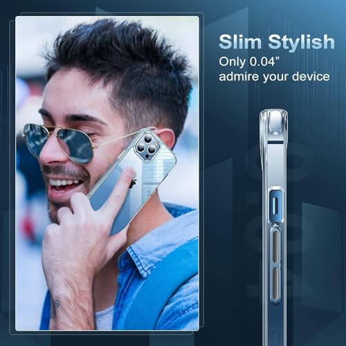 AEDILYS Shockproof for iPhone 13 pro Case,[ Non-Yellowing][15FT Military Grade Drop Protection] [Scratch-Resistant], Slim Non-Slip iPhone 13 pro Phone Case, 6.1'' Transparent
