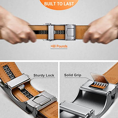 BULLIANT Men's Belt, Brand Ratchet Belt Of Genuine Leather For Men Dress,Size Customized