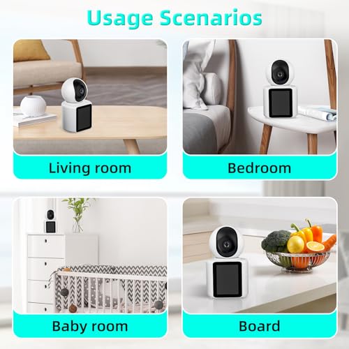 oneware Video Call Security Camera Indoor, Nanny Camera Baby Monitor Pet Camera,Two-Way Video,One-Touch Call,360-Degree View WiFi Camera for Home Security, Motion Tracking, IR Night Vision