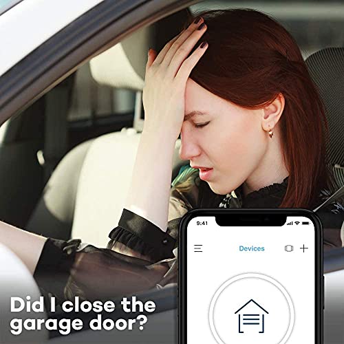 myQ Chamberlain Smart Garage Control - Wireless Garage Hub and Sensor with Wifi & Bluetooth - Smartphone Controlled, myQ-G0401-ES, White