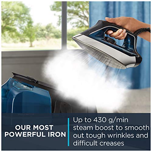 Rowenta QR1410 IXEO All in One Pro-Garment Steamer and Iron, Black & Compact Steam Station and Garment Steamer, Advanced Technology, Blue
