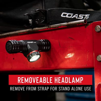 Coast XPH30R 1000 Lumen USB-C Rechargeable Dual Power Headlamp with Twist Focus Beam and Magnetic Base