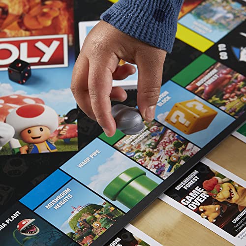 Monopoly The Super Mario Bros. Movie Edition Kids Board Game, Family Games for Super Mario Fans, Includes Bowser Token, Ages 8+
