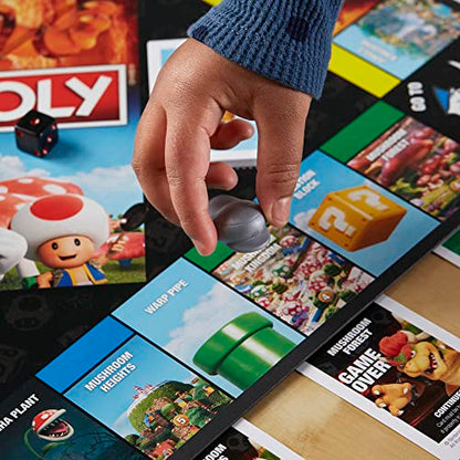 Monopoly The Super Mario Bros. Movie Edition Kids Board Game, Family Games for Super Mario Fans, Includes Bowser Token, Ages 8+