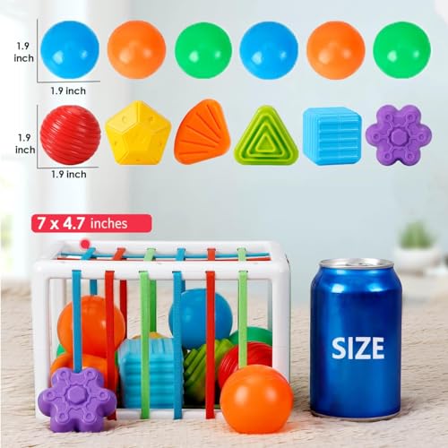 SEPHIX Montessori Sensory Toys for 1 Year Old, Baby Sorter Toy Activity Cube with Sensory Blocks, Autistic Children Learning Toys for Toddler Girls Boys Gifts, Infant Baby Travel Toys 6-12-18 Months