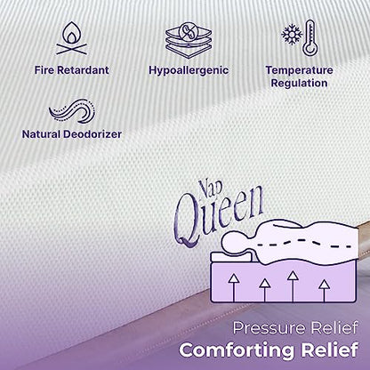 NapQueen 8 Inch Bamboo Charcoal Twin Size Medium Firm Memory Foam Mattress, Bed in a Box