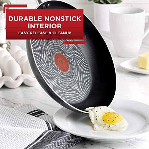 T-fal Initiatives Nonstick Cookware Set 18 Piece Oven Broiler Safe 350F Pots and Pans, Dishwasher Safe Black