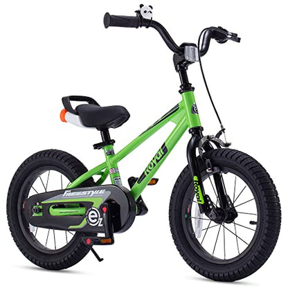 Royalbaby Freestyle EZ Kids Bike, Easy Learn Balancing to Biking, 16 Inch Balance & Pedal Bicycle, Instant Assembly Boys Girls Ages 4-7 Years, 16" Green