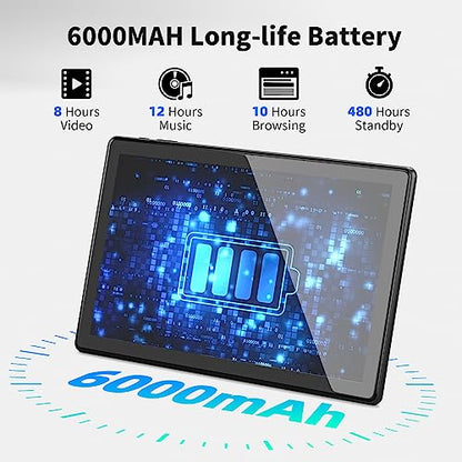 SGIN 10 Inch Tablet, Android 12 Tablets 4GB RAM 64GB ROM with Octa-Core 2.0Ghz Processor, 1280 * 800 Pixel IPS Screen, 2MP+5MP Camera, 6000mAh, GPS, WiFi, Bluetooth 5.0