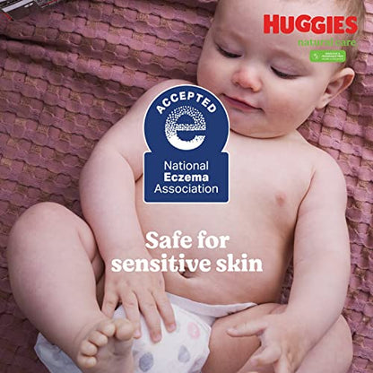 Huggies Natural Care Sensitive Baby Wipes, Unscented, Hypoallergenic, 99% Purified Water, 8 Flip-Top Packs (448 Wipes Total)