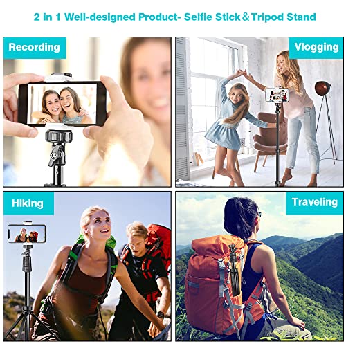 UBeesize 67" Phone Tripod&Selfie Stick, Camera Tripod Stand with Wireless Remote and Phone Holder, Perfect for Selfies/Video Recording/Live Streaming
