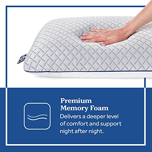 Sealy Essentials Cool Touch Memory Foam Pillows, 2 Pack,White
