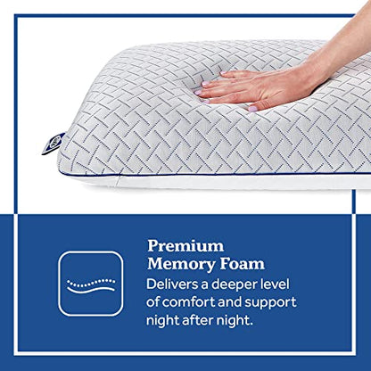 Sealy Essentials Cool Touch Memory Foam Pillows, 2 Pack,White
