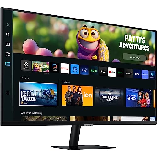 SAMSUNG 27" M50C Series FHD Smart Monitor w/Streaming-TV, 4ms, 60Hz, HDMI, HDR10, Watch Netflix, YouTube and More, IoT Hub, Mobile Connectivity, LS27CM502ENXGO, Black