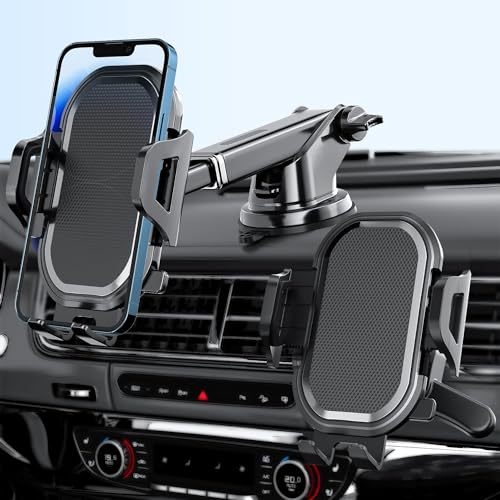 Felaladress Phone Holder Mount for Car [ Off-Road Level & Stable Hook ] Windshield Dashboard Air Vent Universal Hands-Free Automobile Mounts Cell Phone Holder Fit for iPhone Smartphones