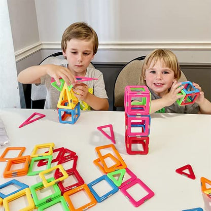 Upgraded Magnetic Blocks Tough Tiles STEM Toys for 3+ Year Old Boys and Girls Learning by Playing Games for Toddlers Kids, Compatible with Major Brands Building Blocks - STARTER SET