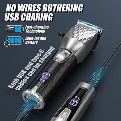 Zaekary Professional Hair Clippers for Men, Professional Barber Clippers and Trimmer Set, Cordless Beard Trimmer Haircut Grooming Kit Gift for Men Women Kids
