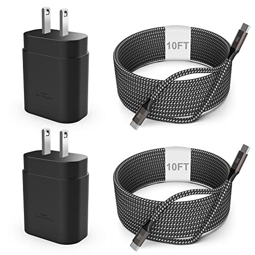 S23 S22 S21 Super Fast Charger Type C, EASDMN 25W PD/PPS USB C Fast Wall Charger Block & 10FT Super Long Fast Charging Cable for Samsung Galaxy S23/S22/S22 Ultra/S22+/S21/Plus/S20/Note 20/Z Fold 3/A53