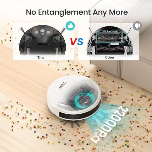 Ztot0p Sweeping Robot,Robot Vacuum Cleaner,Cleans Hard Floors to Medium-Pile Carpets,22000pa Super-Strong Suction,Ultra Slim Quiet,Integral Memory Multiple Cleaning Modes Vacuum Best for Pet Hairs 3