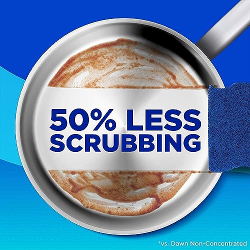 Dawn Dish Soap Squeeze Bottle, EZ-Squeeze Dawn Dishwashing Liquid, Dawn Dish Soap Liquid, Dish Washing Liquid + Non-Scratch Sponges for Dishes, Original, Includes 3x22oz Bottles + 2 Sponges