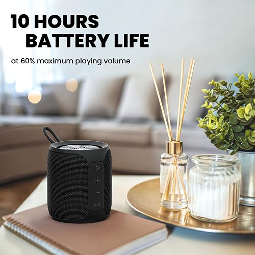 MIATONE Portable Bluetooth Speaker, Wireless IP67 Waterproof Speaker with Subwoofer, 16W Louder Volume, Longer Playtime, Bluetooth 5.0, Dual Pairing, Portable Speaker for Party Beach Camping, Black