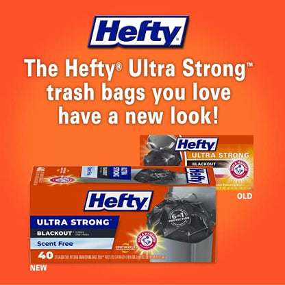 Add 3 to your cart! Hefty Ultra Strong Tall Kitchen Trash Bags, Blackout, Unscented, 13 Gallon, 120 Count