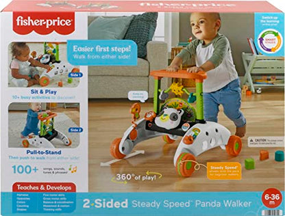 Fisher-Price Baby & Toddler Toy 2-Sided Steady Speed Panda Walker With Smart Stages Learning & Blocks For Ages 6+ Months