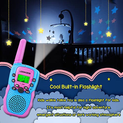 LOOIKOOS Walkie Talkies for Kids, 3 KMs Long Range Walky Talky Radio Kid Toy Gifts for Boys and Girls 3 Pack
