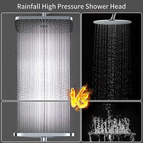 Shower Head,12 Inch Rain Shower Head High Pressure,Rainfall Detachable Waterfall Showerhead,Rain Setting Pressure Boosting High Flow Large Shower Head,Big Square Bathroom Ceiling Shower Head
