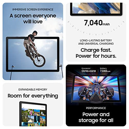SAMSUNG Galaxy Tab A8 10.5” 128GB Android Tablet, LCD Screen, Kids Content, Smart Switch, Expandable Memory, Long Lasting Battery, Fast Charging, US Version, 2022, Dark Gray