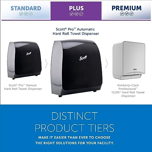 Scott Pro Automatic Hard Roll Paper Towel Dispenser System (34348), for Blue Core Scott Pro Roll Towels, Smoke/Black, 1 / Case