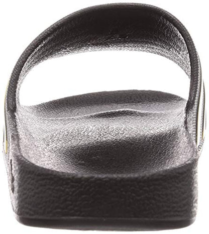 adidas Unisex Adilette Aqua Slides Sandal, Core Black Gold Metallic Core Black, 4 US Men