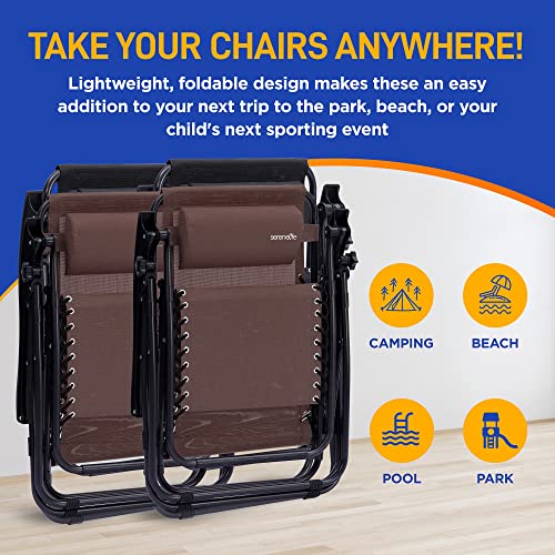 SereneLife Zero Gravity Lounge Chair, Brown