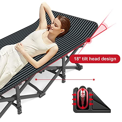 ATORPOK Camping Cot for Adults with Cushion Comfortable, Tent Folding Cot for Sleeping, Lightweight Folding Bed with Carry Bag for Kids Supports 450 lbs
